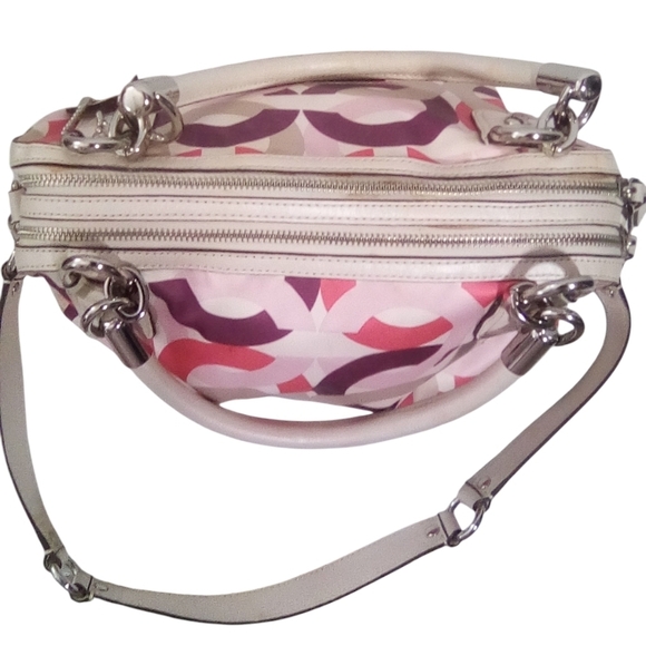 Coach Signature Scribble Print Crossbody Satchel – Multicolor Sateen & Leather - Picture 10 of 10